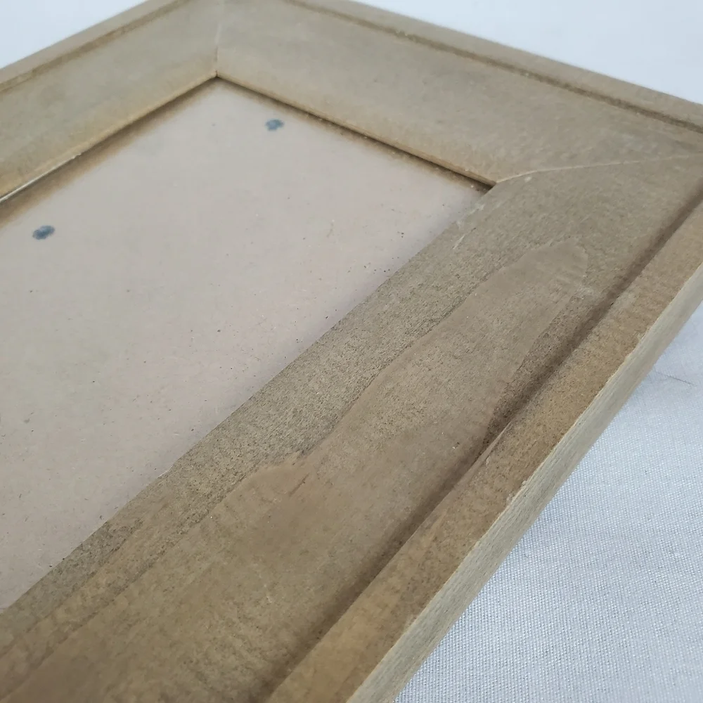 Lot of 2 floral decor wood BoHo photo frames rustic Natural Whimsicle